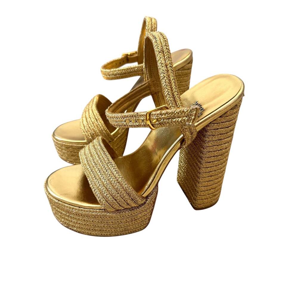 Jeffrey Campbell 8 Yachty platform raffia heels sandal 3695